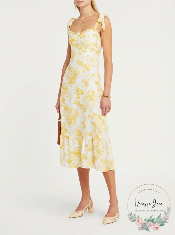 Aqua Toile De Jouy Sleeveless Floral MIDI Dress, Size XL