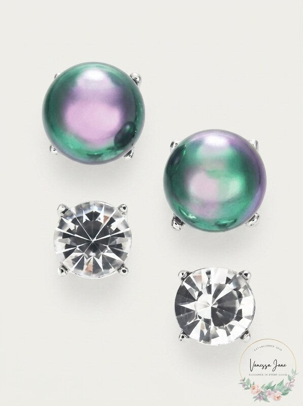 Charter Club Gold-Tone Colored Imitation Pearl 2-Pc. Set Stud Earrings