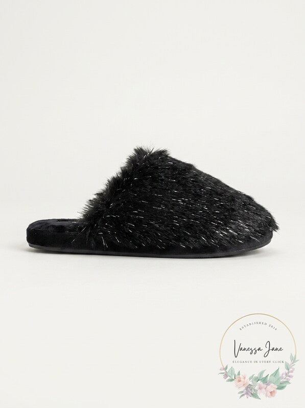 I.n.c. Fluffy Faux-Fur Scuff Slippers,Size Small