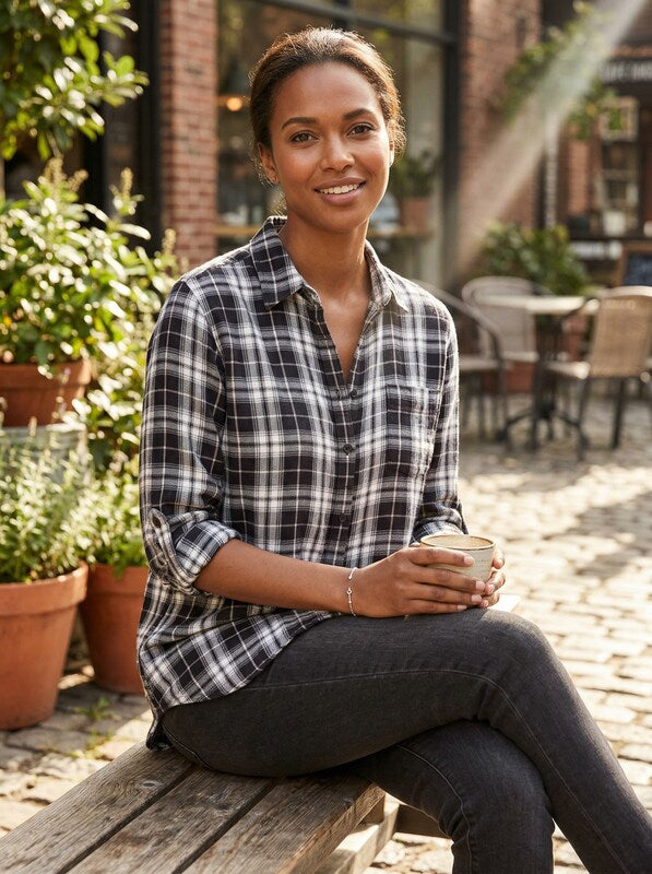 LAUREN Ralph Lauren Women's Plaid-Print Shirt, Size Small