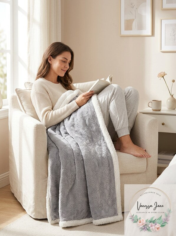 Madison Park Elma Oversized Textured Plush Throw