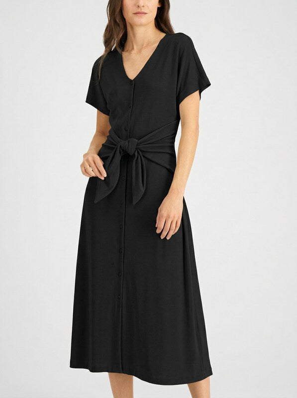 Alfani Beautiful Tie-Front Dress, Size Medium