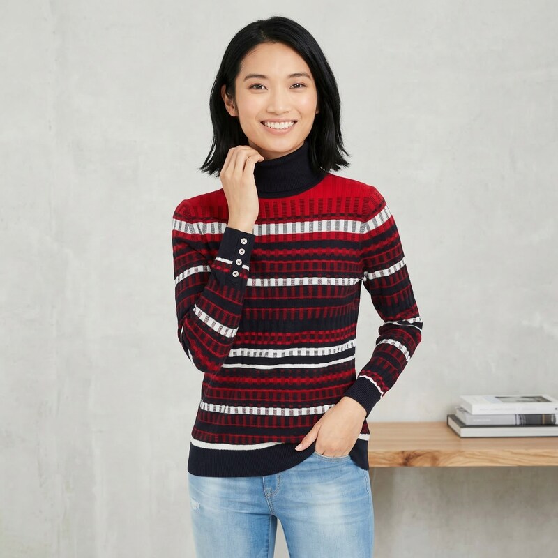 Tommy Hilfiger Textured Button-Sleeve Sweater, Size XL