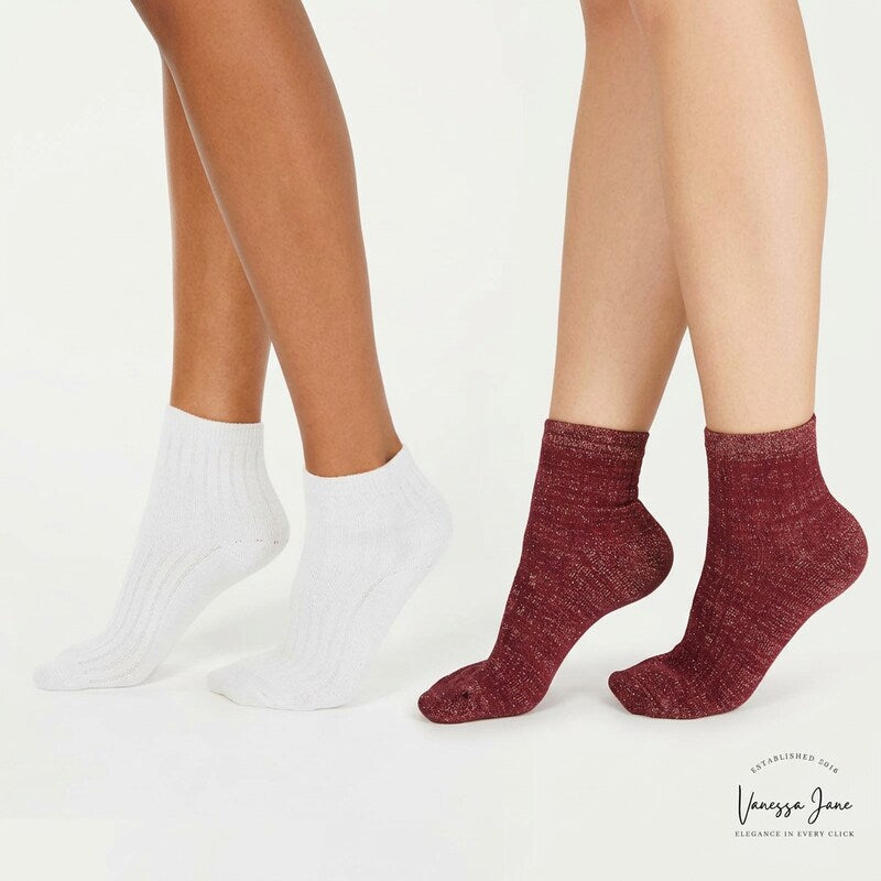 INC International Concepts 2-Pack Cozy Ribbed Shimmer Fashion Socks One Size