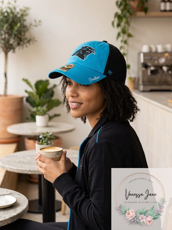 NFL Carolina Panthers Womens Sparkle Two Tone Clean Up Adjustable Hat, One Size