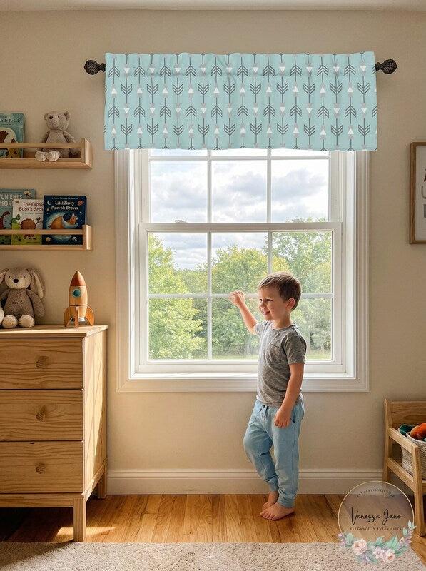 Arrow Print Window Valance Curtain For Sweet Jojo Designs Earth & Sky