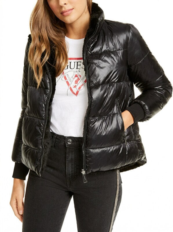 Guess Women's Quilted Puffer Packable Jacket, Size Medium