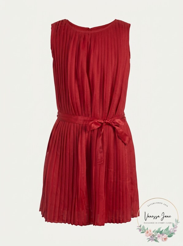 Tommy Hilfiger Kids Pleated Sleeveless Dress, Size Medium