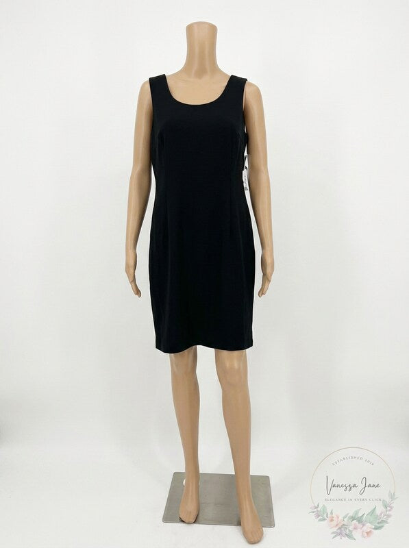 JESSICA HOWARD Black Sleeveless Lined Sheath Dress,12P