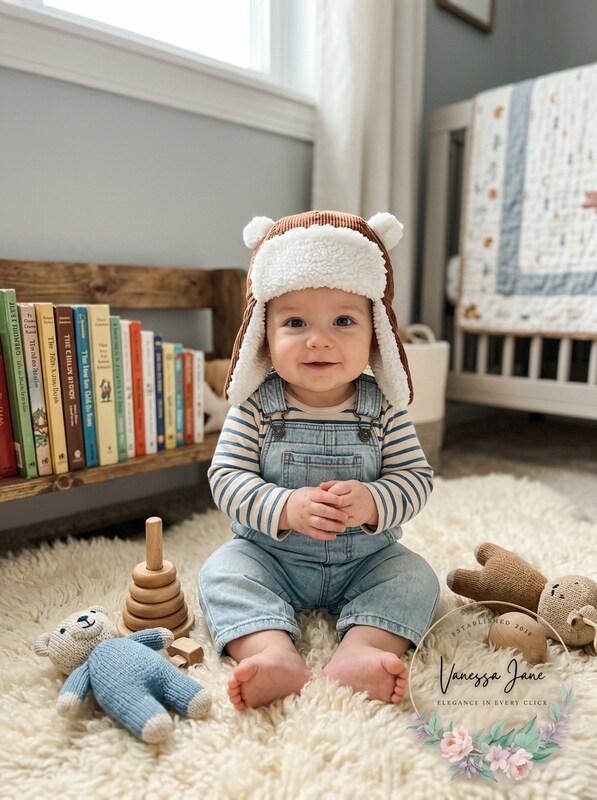 First Impressions Baby Boys and Girls Faux Fur-Trim Corduroy Hat,6-12Months