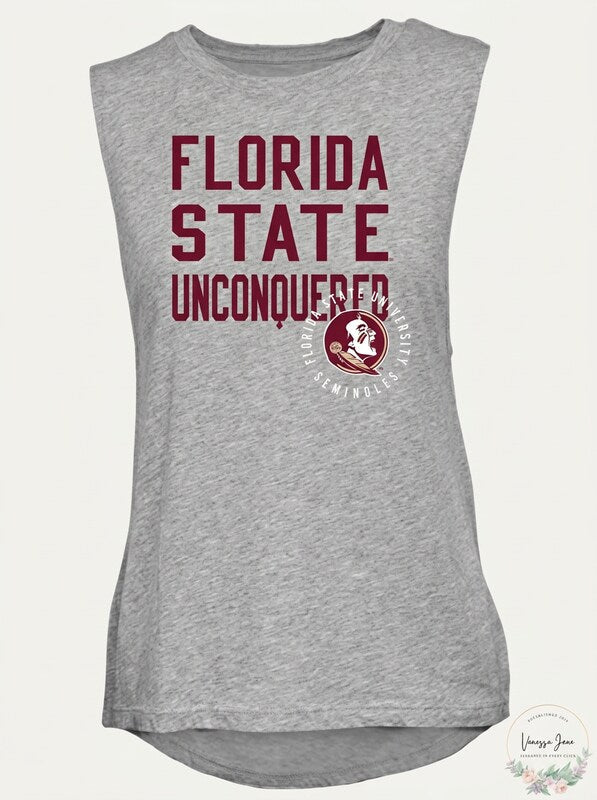 NCAA Florida State Womens Sleeveless Drop Tail Tank, Size Medium
