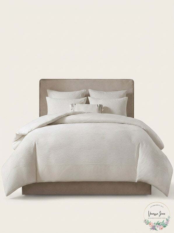 N Natori Hanae Cotton Blend Yarn Dyed Duvet Cover Set king
