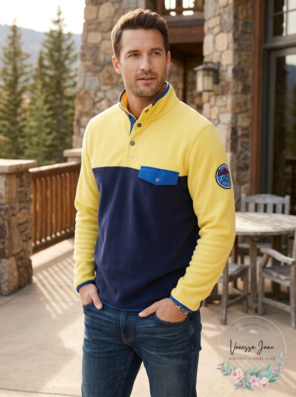 Club Room Mens Button-Pocket Colorblocked Fleece Pullover, Size 3XL