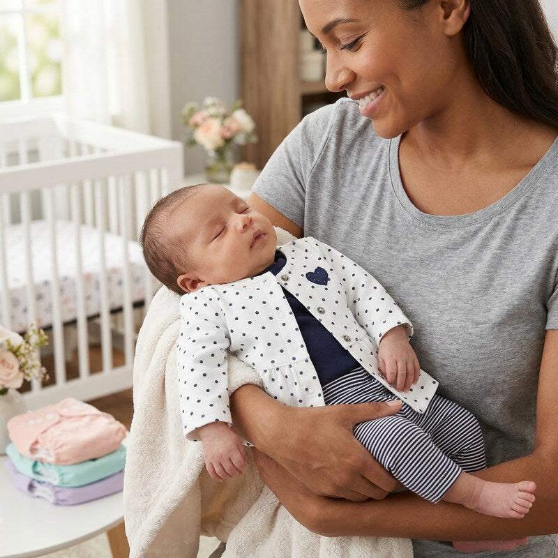 Carters Baby Girls 3-Pc.Bodysuit & Pants Set, Size Newborn