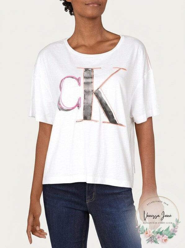 Calvin Klein Jeans Embroidered Logo T-Shirt, Size Large