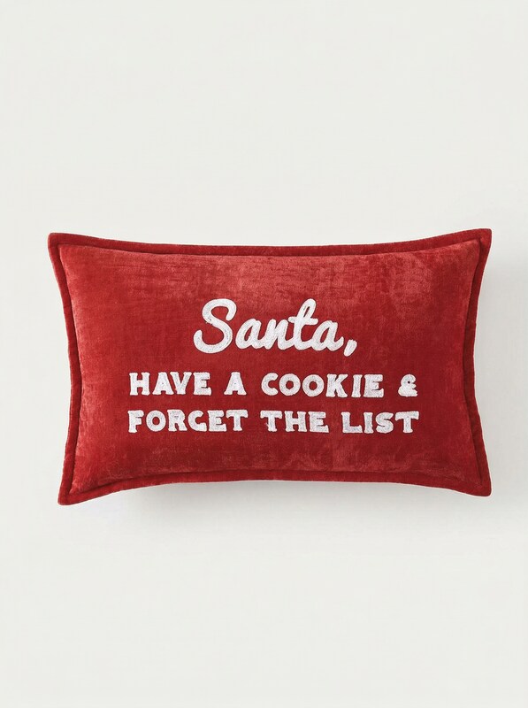 Lacourte Santa Cookie List Decorative Pillow, 14″ x 24″