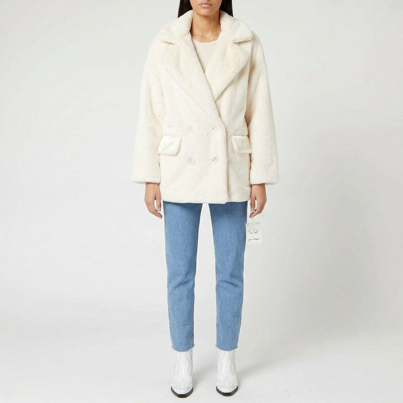 Free People Kate Faux Fur Coat, Size Large