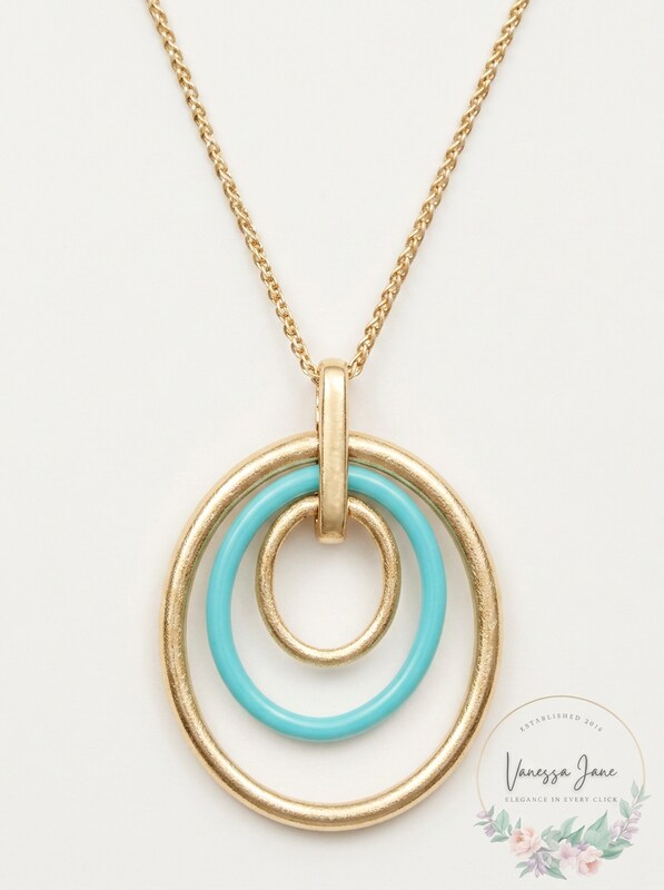 Lucky Brand Chain Circle Ring Necklace (Gold) Necklace