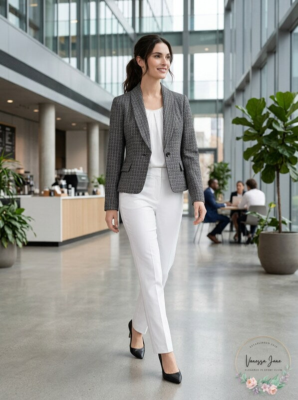 Le Suit Shawl-Lapel Printed-Jacket Pant Suit Set, Size 6