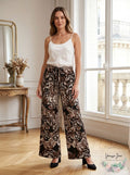 Ny Collection Printed Wide Leg Pants, Size Medium