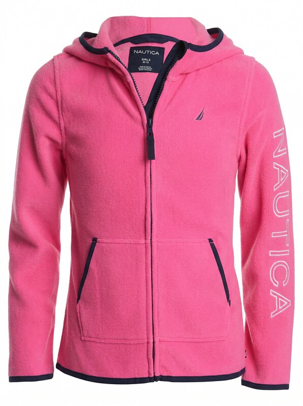 Nautica Girls Little Polar Fleece Zip-Up Hooded Jacket, Size 4