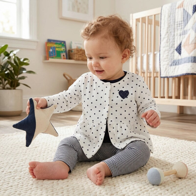 Carters Baby Girls 3-Pc.Bodysuit & Pants Set, Size Newborn