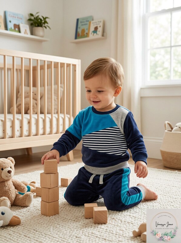 First Impressions Baby Boys 2-Pc. Colorblocked Sweatshirt, Size 24Months