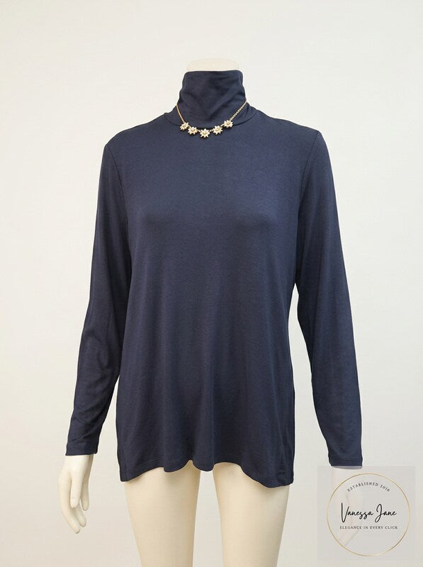 Style and Co Mock-Neck High-Low Top, Size Large