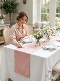 MDS Pack of 25 Wedding 12 x 108 Inch Satin Table Runner for Wedding Banquet Deco