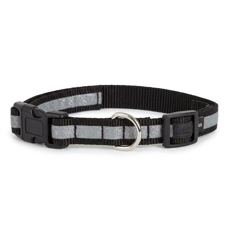 Aspen Pet Products Reflective Pad Adjustable Collar, Small Black