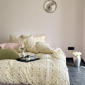 Rosalie Floral Lace Gingham Bedding Set / Pink