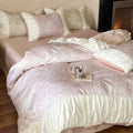 Royal Floral Ruffle Bedding Set / Pink