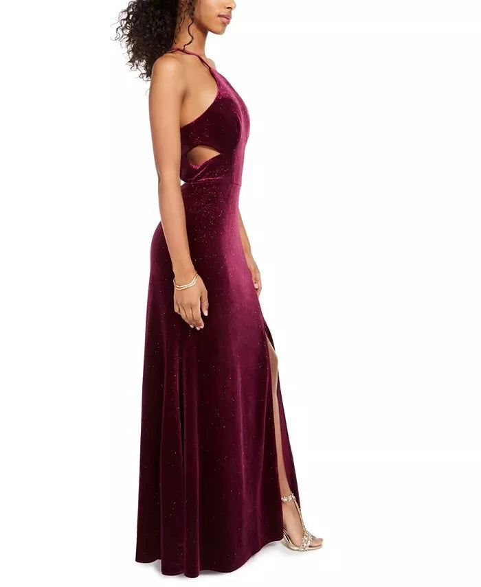 Morgan & Company Juniors Velvet Glitter Gown, Size 0