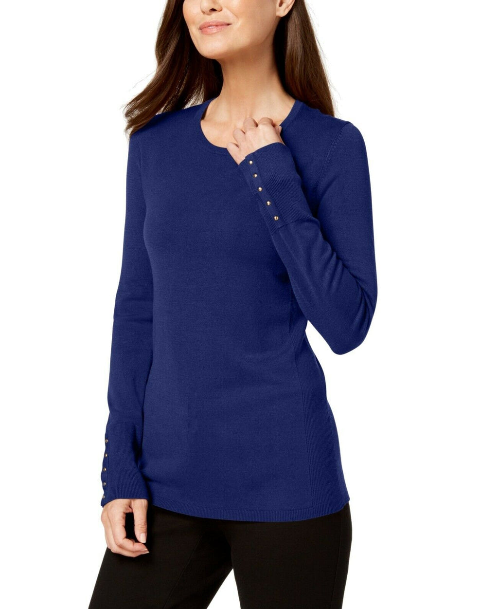 JM Collection Women's Studded-Cuff Sweater