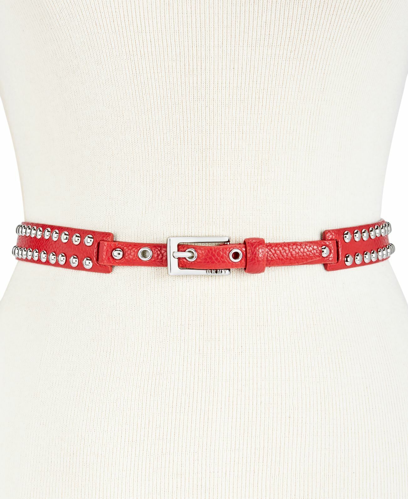 DKNY Dome-Studded Belt Red