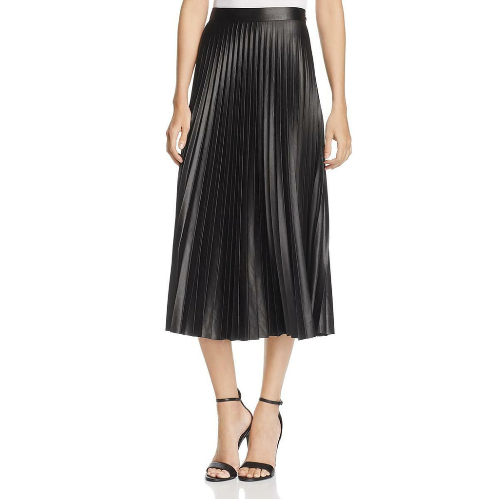 Bardot Womens Rada Shimmer Mid-Calf Pleated Skirt, Size Medium