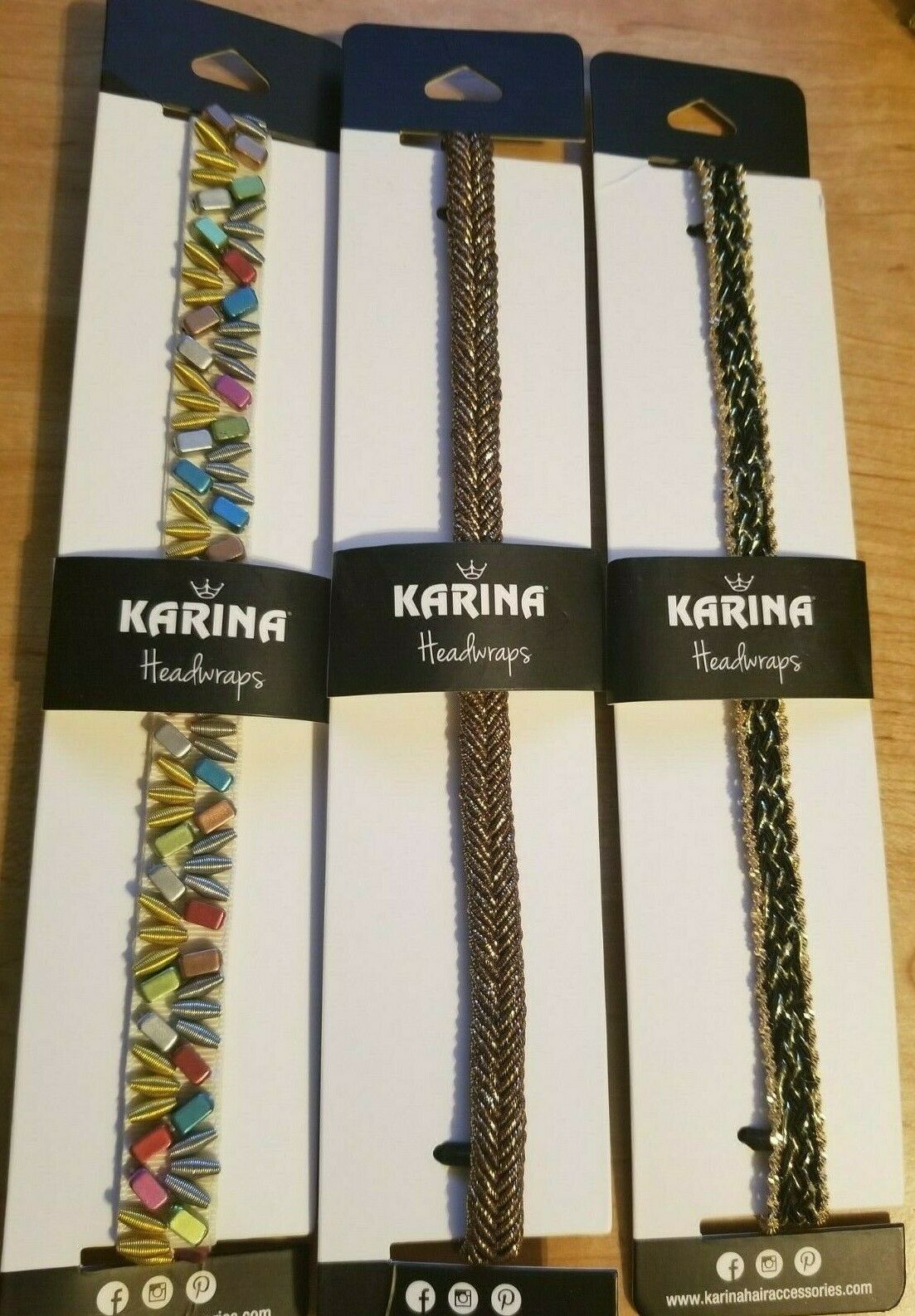 Karina French Couture Headwraps / Headbands, 3 Count