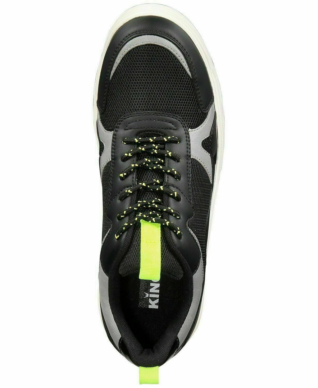Kingside Mens Geoffrey Dad Sneaker Black Grey Neon, Size 12M