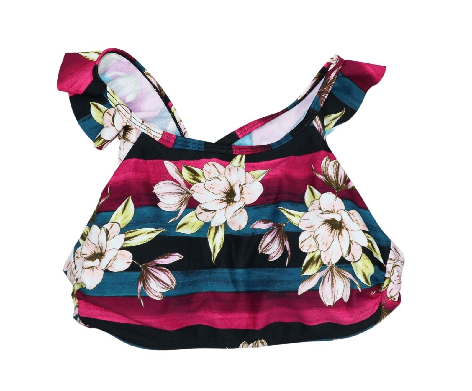 Hula Honey High Neck Floral Print Sweet Bloom Juniors Bikini Top