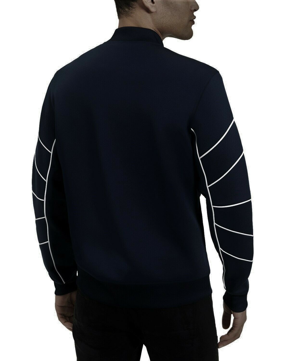 International Concepts Mens Piped Zip-Front Knit Jacket