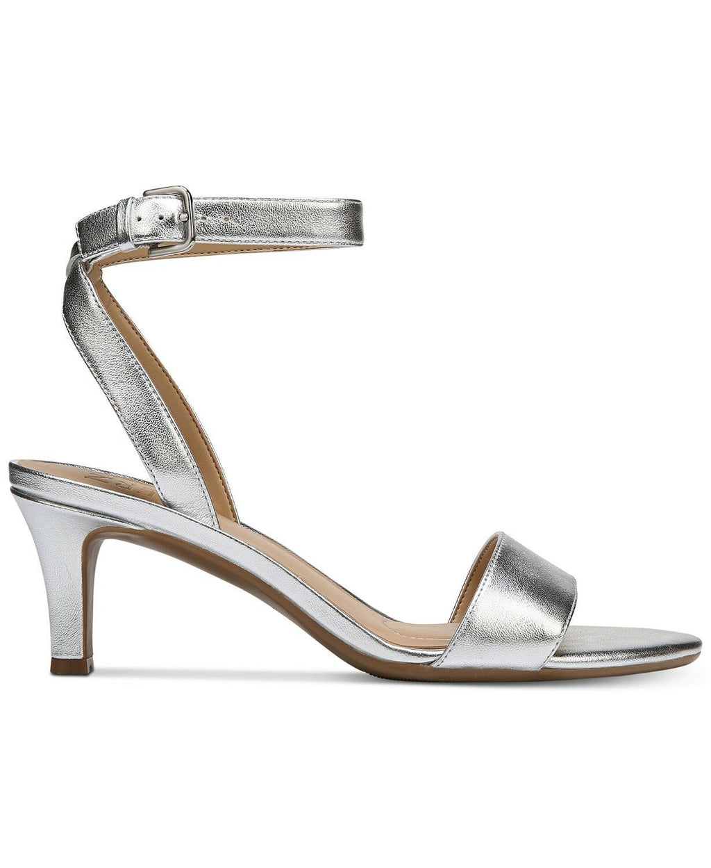 Naturalizer Women's Ankle Strap Sandals, Soft Silver Leather