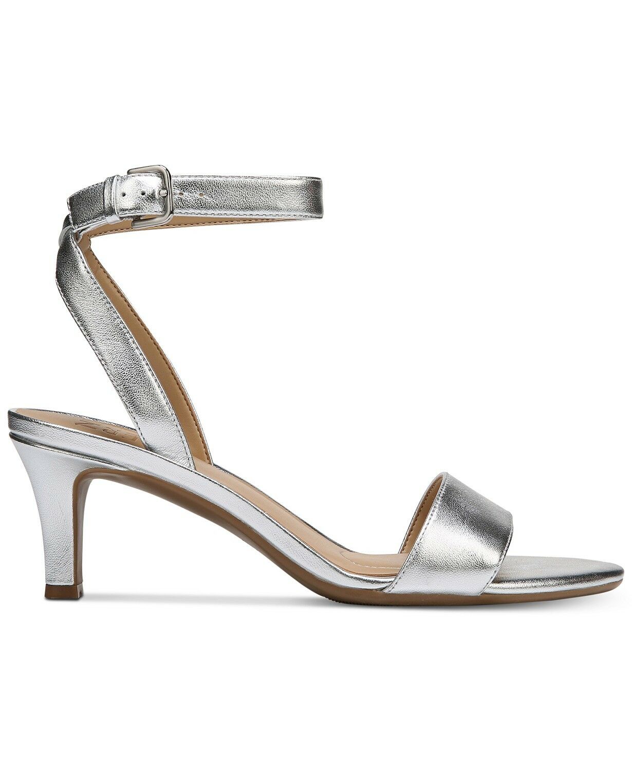 Naturalizer Women's Ankle Strap Sandals, Soft Silver Leather