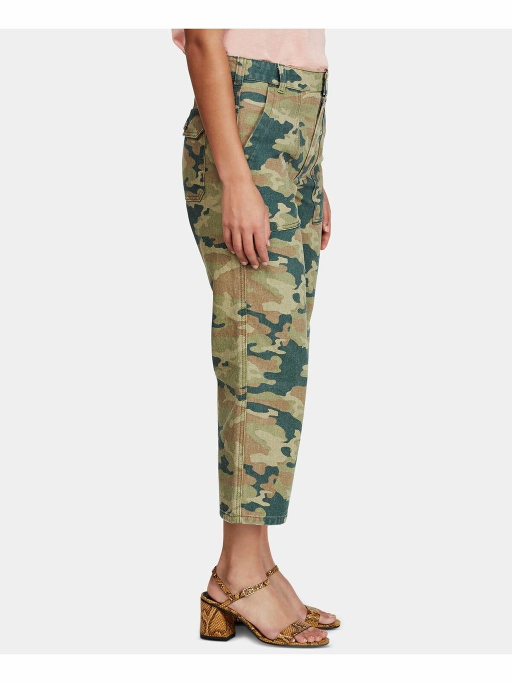 Free People Women's Green Camouflage Jeans
