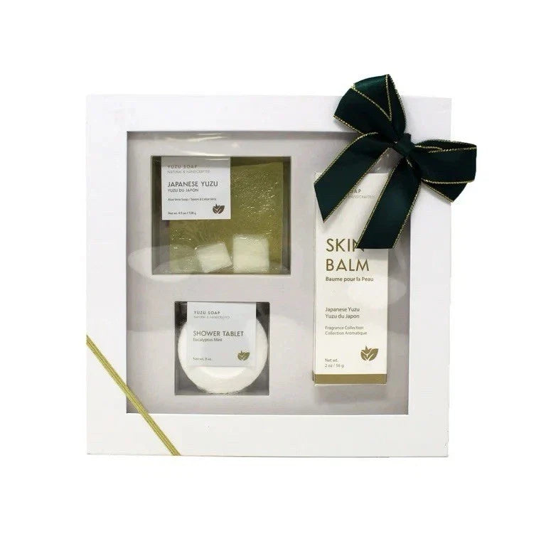 Japanese Yuzu ALOE VERA Soap Bar 3- pc Bath & Body Gift Set -Natural