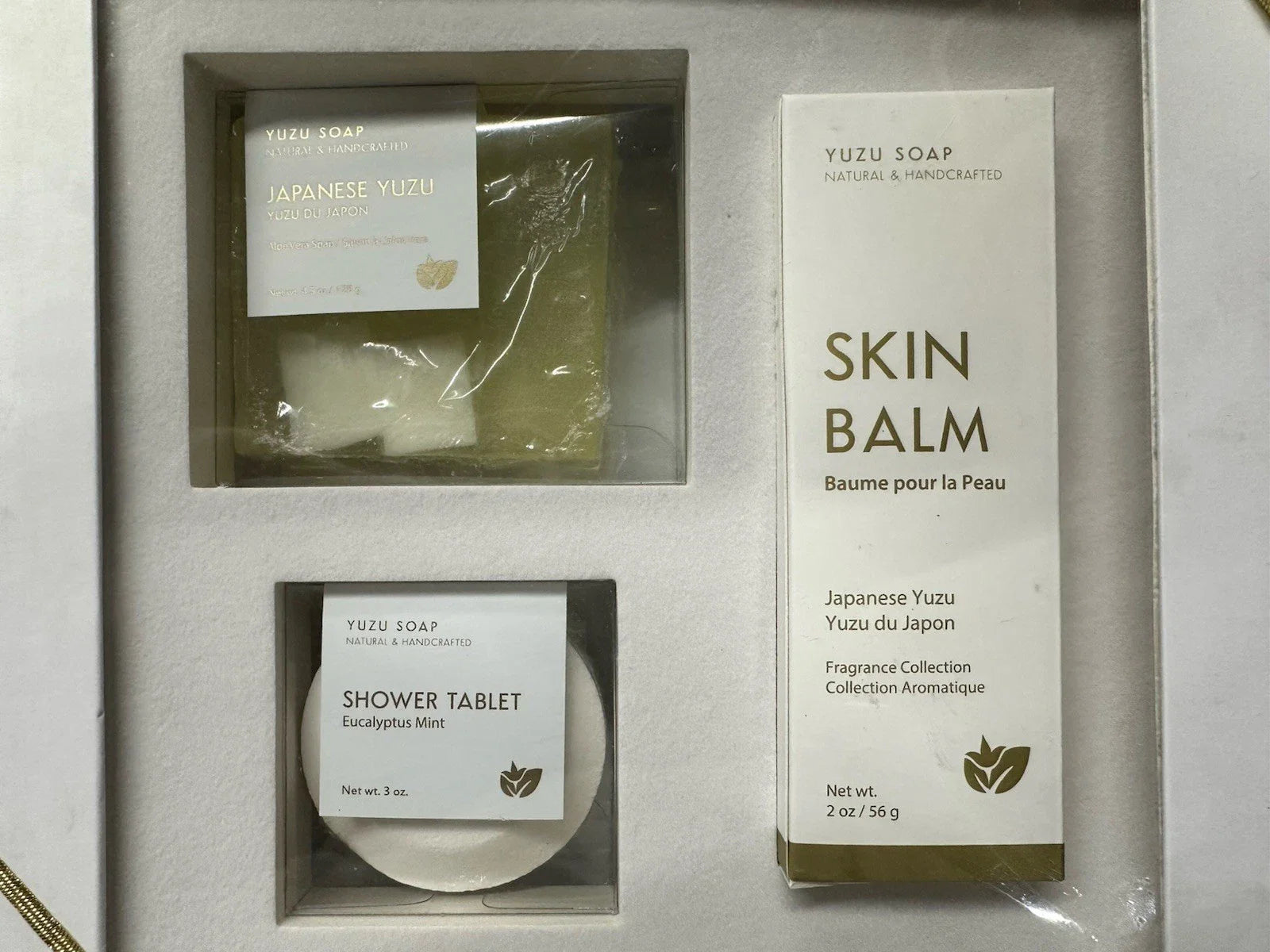 Japanese Yuzu ALOE VERA Soap Bar 3- pc Bath & Body Gift Set -Natural