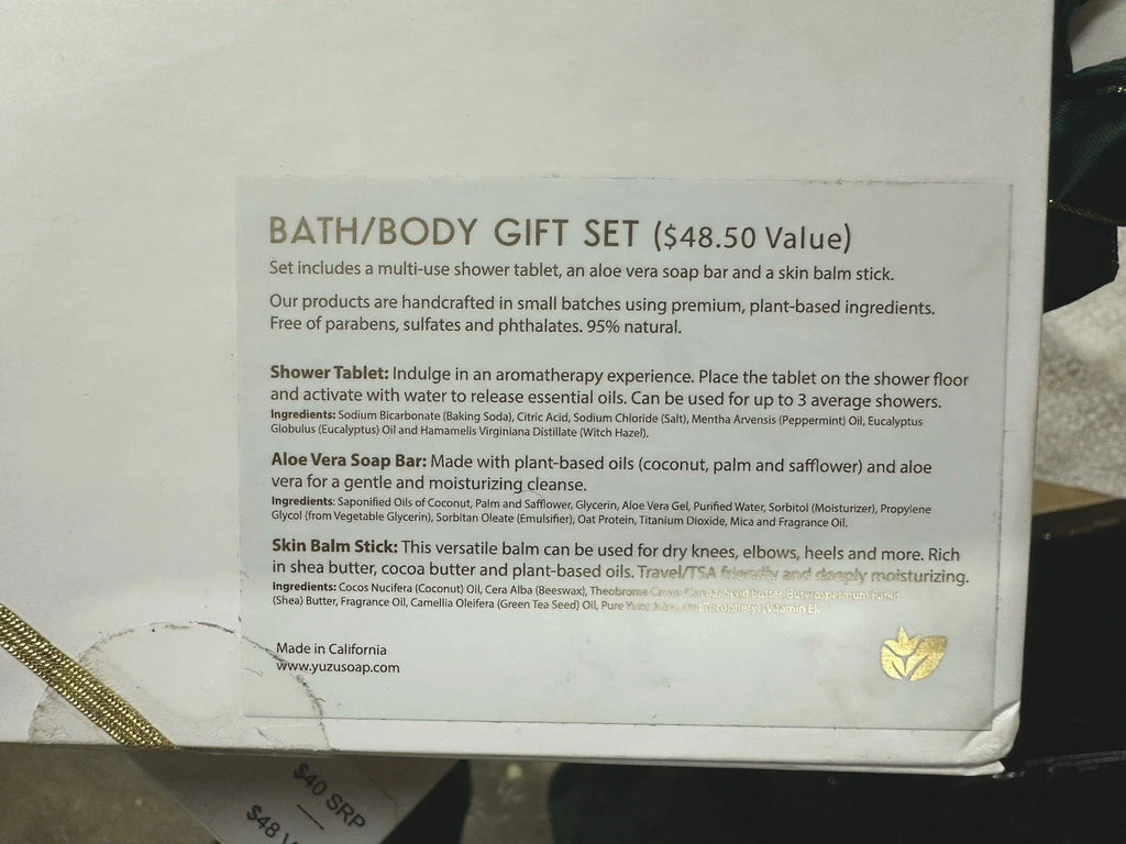 Japanese Yuzu ALOE VERA Soap Bar 3- pc Bath & Body Gift Set -Natural
