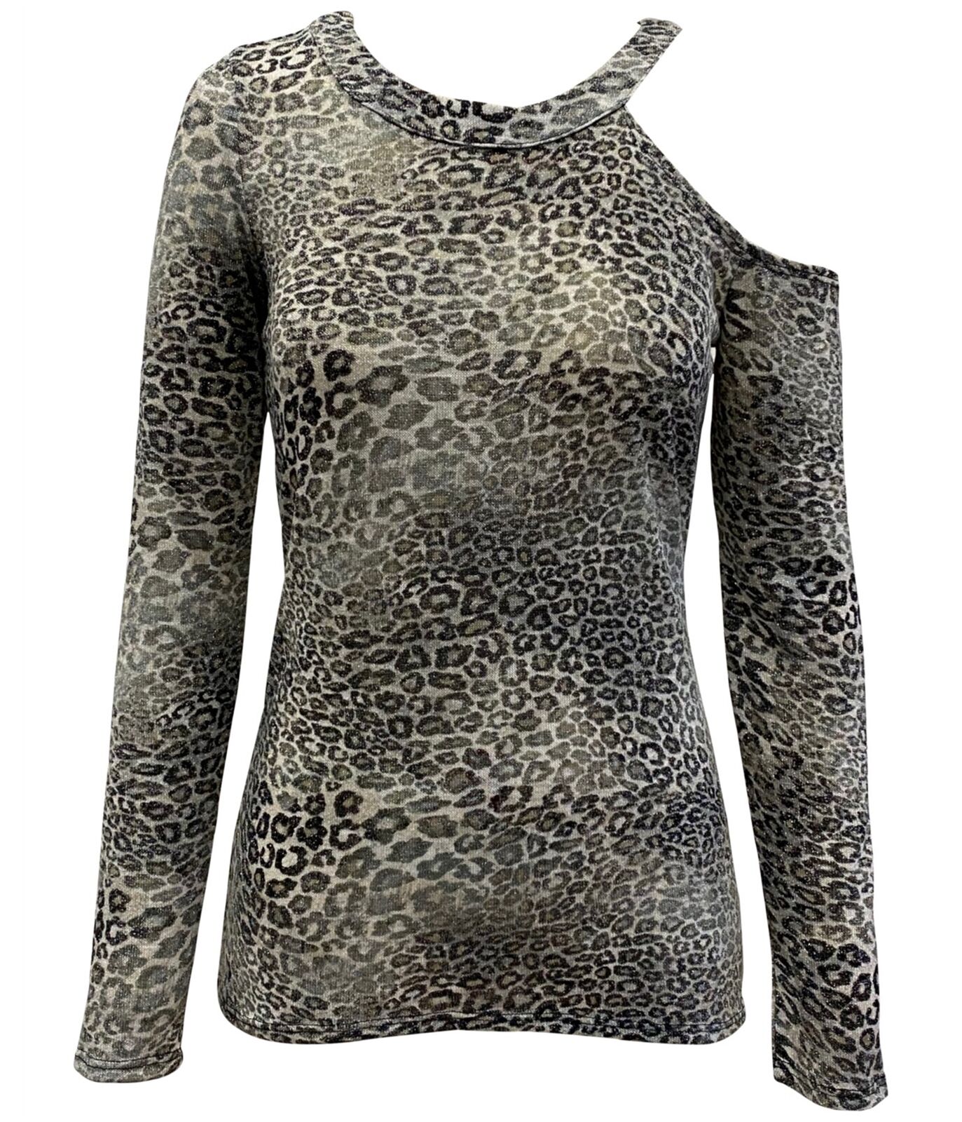 Inc Asymmetrical Animal-Print Top, Size Large