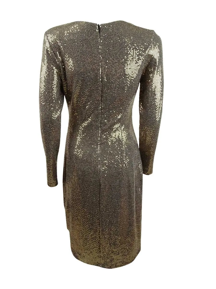 Betsy Adams Womens Sequined Cinched Dress, Size 14
