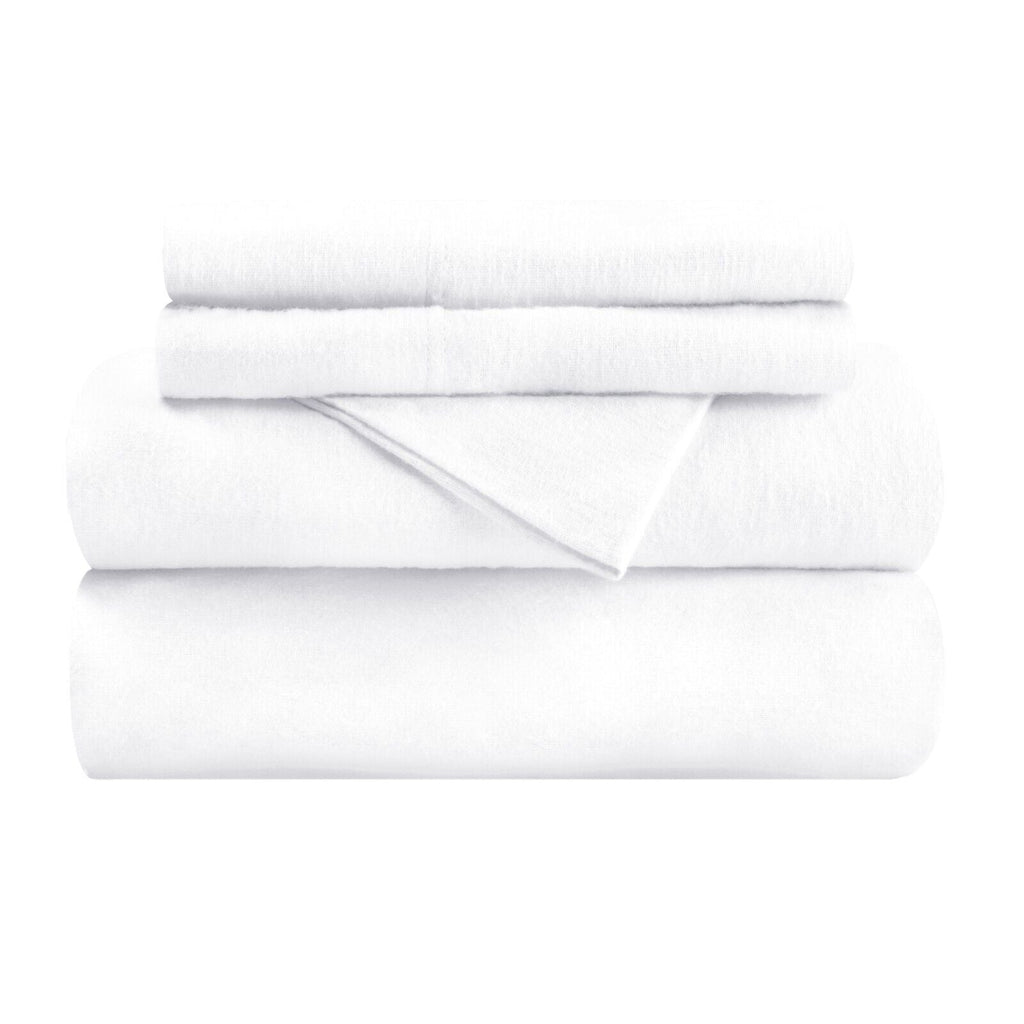 European Micro cotton flanne White Twin Sheet Set