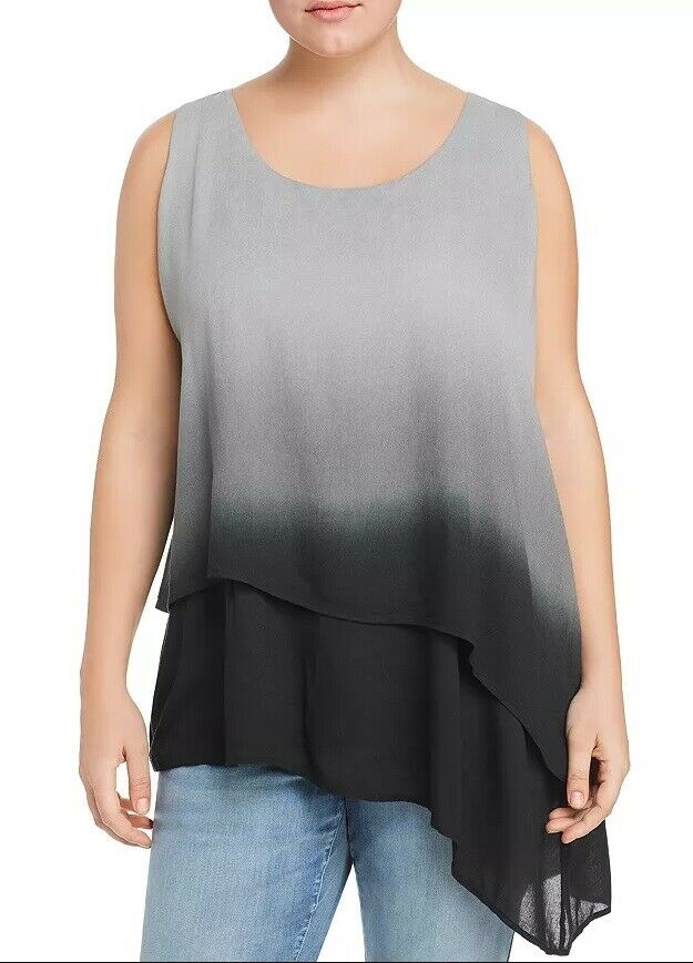 Joseph A 155603 Womens Asymmetric Dip Dye Tank Top